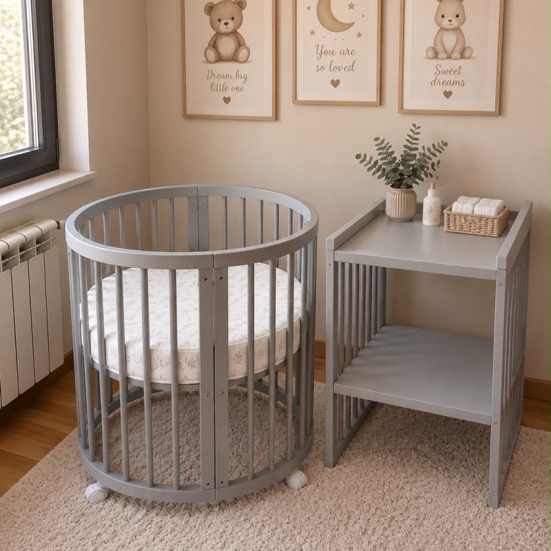 Booky Cloud 9u1 krevetac za bebe Grey - Meda Shop