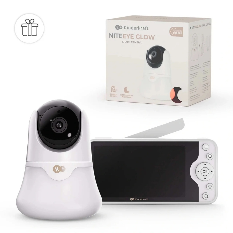 Kinderkraft Niteeye Glow digitalni video bebi alarm sa noćnom lampom White - Meda Shop