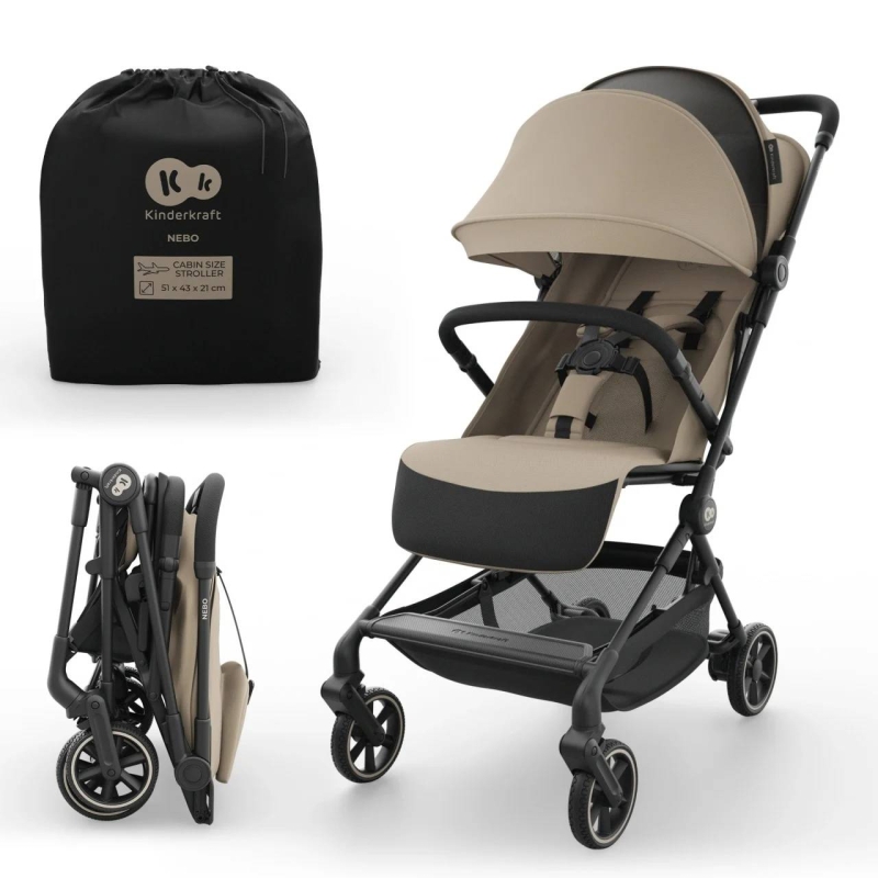 Kinderkraft Nebo kompakt kolica Beige - Meda Shop