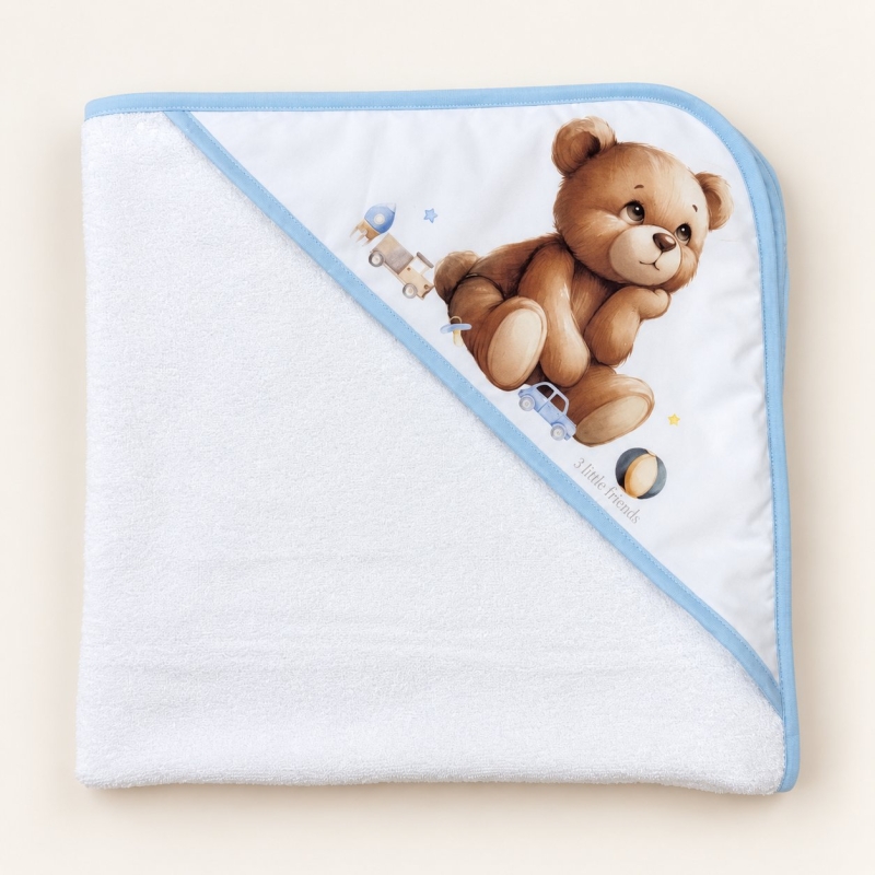 Deksi Meda peškir 75x75cm sa kapuljačom plavi - Meda Shop
