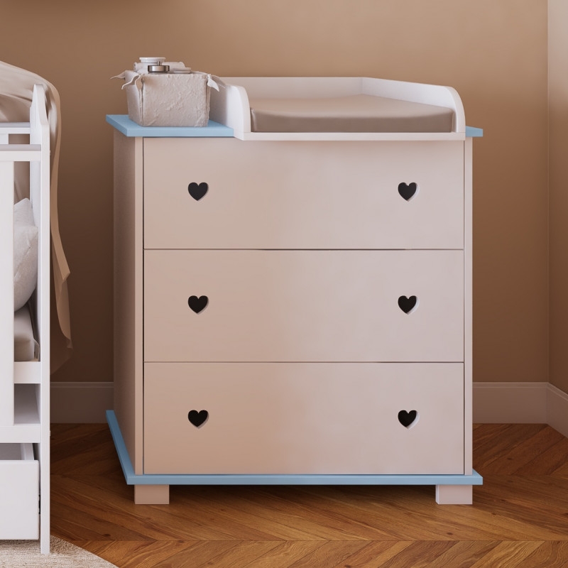 Pinewood Srce komoda za bebe Blue - Meda Shop