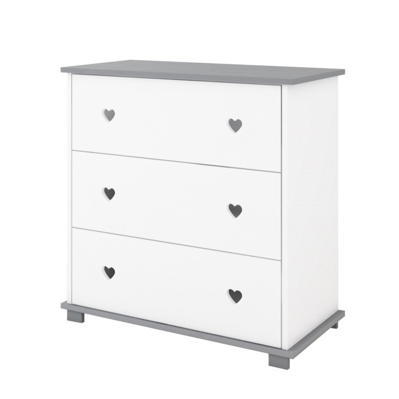 Pinewood Srce komoda za bebe Grey - Meda Shop