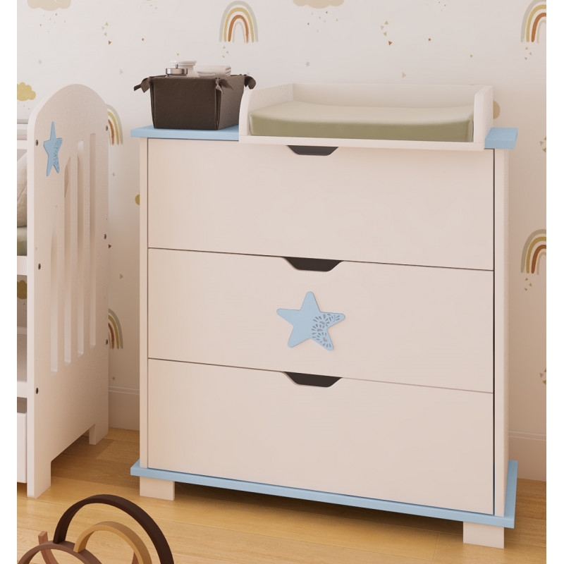 Pinewood Star komoda za bebe Blue - Meda Shop