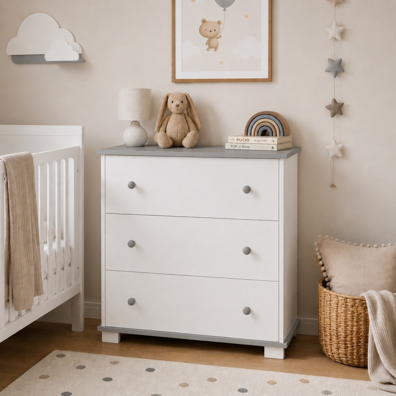 Pinewood Classic komoda za bebe Grey - Meda Shop