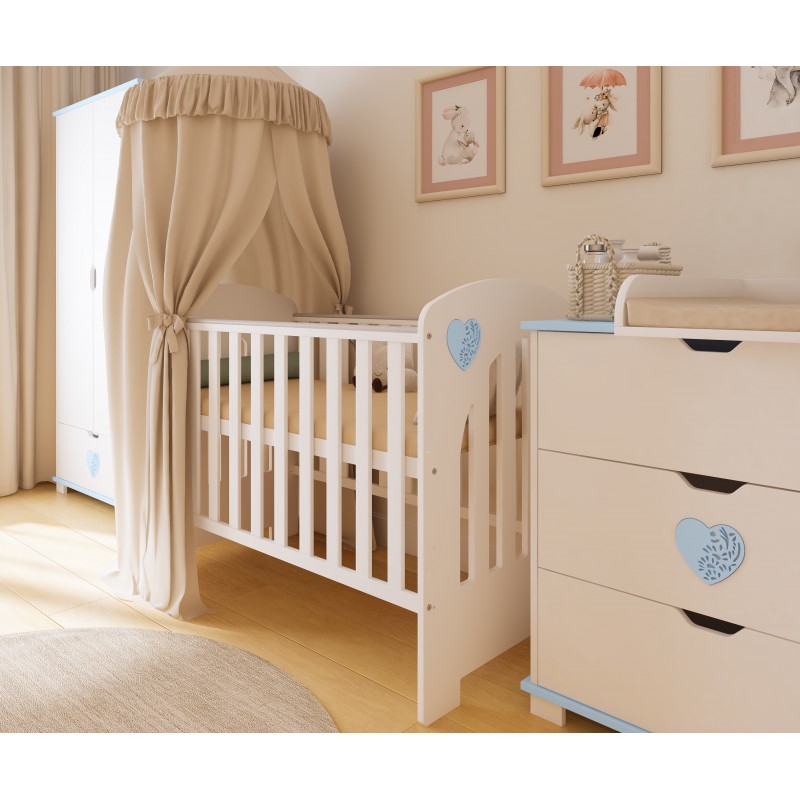 Pinewood Heart krevetac za bebe Blue - Meda Shop